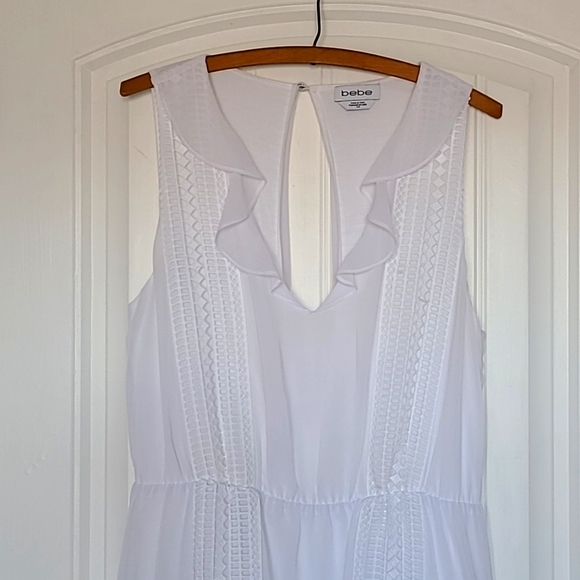 BEBE White and Flowy Beach Vacation Dress - Picture 1 of 12